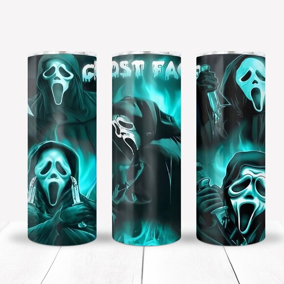 Ghostface Tumbler, Halloween Cup, Horror Movie Mug - Picture 1 of 2